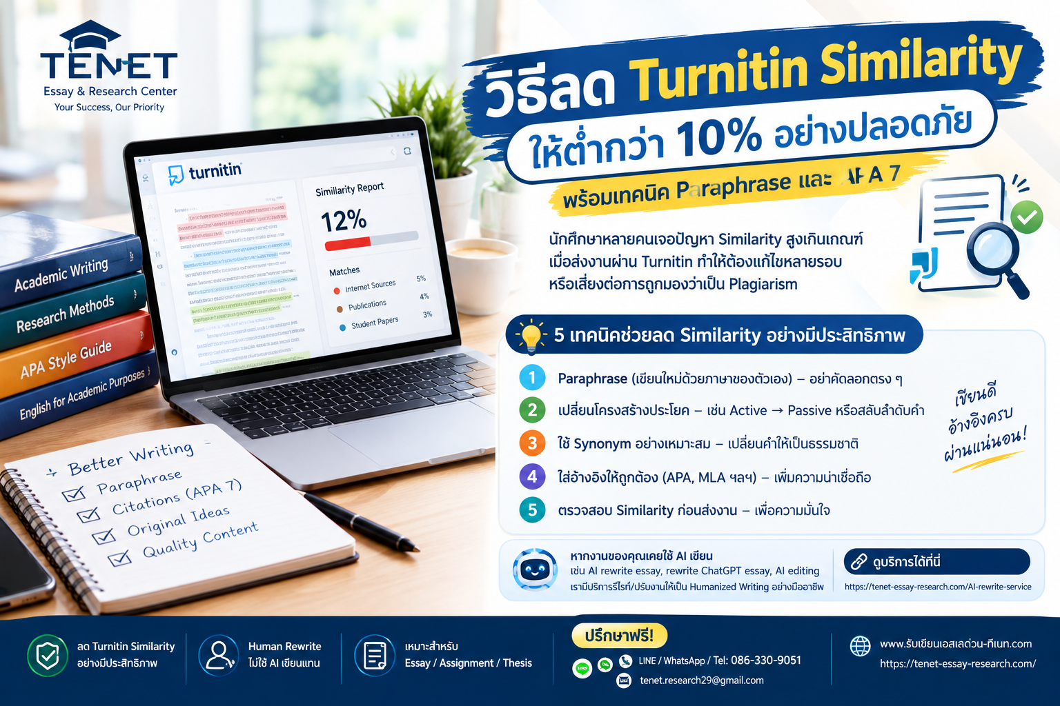 วิธีลด Turnitin Similarity อย่างถูกต้อง